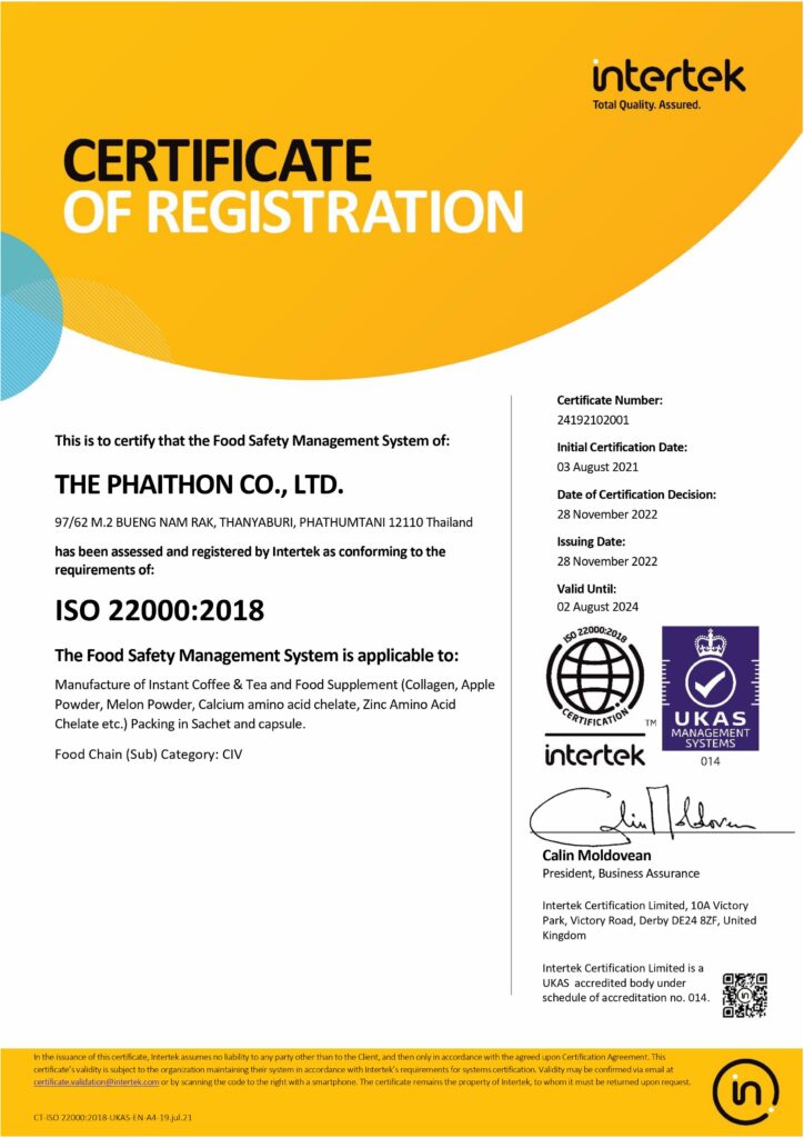 TC 3833-S1-THE PHAITHON CO., LTD.-(EN) ISO 22000 (2022)